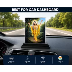 Sri Chaitannya Acrylic Car Dashboard Showpiece | Double-Sided Sri Chaitannya Photo Stand | 3 X 4 Inch Photo | Transparent Acrylic Frame With Black Base | Car Dashboard, Office & Table Decor (F70628) Sri Chaitannya Acrylic Car Dashboard Showpiece | Double-Sided Sri Chaitannya Photo Stand | 3 X 4 Inch Photo | Transparent Acrylic Frame With Black Base | Car Dashboard, Office & Table Decor (F70628)