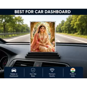 Devi Acrylic Car Dashboard Showpiece | Double-Sided Devi Photo Stand | 3 X 4 Inch Photo | Transparent Acrylic Frame With Black Base | Car Dashboard, Office & Table Decor (F70631) Devi Acrylic Car Dashboard Showpiece | Double-Sided Devi Photo Stand | 3 X 4 Inch Photo | Transparent Acrylic Frame With Black Base | Car Dashboard, Office & Table Decor (F70631)