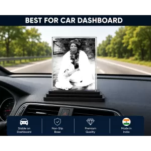 Anandamayi Ma Acrylic Car Dashboard Showpiece | Double-Sided Anandamayi Ma Photo Stand | 3 X 4 Inch Photo | Transparent Acrylic Frame With Black Base | Car Dashboard, Office & Table Decor (F70640) Anandamayi Ma Acrylic Car Dashboard Showpiece | Double-Sided Anandamayi Ma Photo Stand | 3 X 4 Inch Photo | Transparent Acrylic Frame With Black Base | Car Dashboard, Office & Table Decor (F70640)