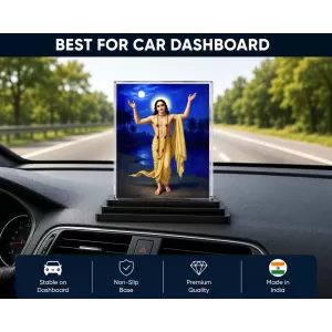 Sri Chaitannya Acrylic Car Dashboard Showpiece | Double-Sided Sri Chaitannya Photo Stand | 3 X 4 Inch Photo | Transparent Acrylic Frame With Black Base | Car Dashboard, Office & Table Decor (F70642) Sri Chaitannya Acrylic Car Dashboard Showpiece | Double-Sided Sri Chaitannya Photo Stand | 3 X 4 Inch Photo | Transparent Acrylic Frame With Black Base | Car Dashboard, Office & Table Decor (F70642)