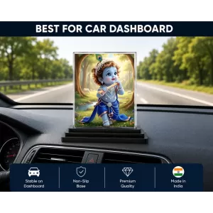 Baby Krishna Cute Acrylic Car Dashboard Showpiece | Double-Sided Baby Krishna Cute Photo Stand | 3 X 4 Inch Photo | Transparent Acrylic Frame With Black Base | Car Dashboard, Office & Table Decor (F70654) Baby Krishna Cute Acrylic Car Dashboard Showpiece | Double-Sided Baby Krishna Cute Photo Stand | 3 X 4 Inch Photo | Transparent Acrylic Frame With Black Base | Car Dashboard, Office & Table Decor (F70654)