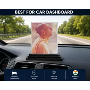 Radhanath Swami Acrylic Car Dashboard Showpiece | Double-Sided Radhanath Swami Photo Stand | 3 X 4 Inch Photo | Transparent Acrylic Frame With Black Base | Car Dashboard, Office & Table Decor (F70657) Radhanath Swami Acrylic Car Dashboard Showpiece | Double-Sided Radhanath Swami Photo Stand | 3 X 4 Inch Photo | Transparent Acrylic Frame With Black Base | Car Dashboard, Office & Table Decor (F70657)