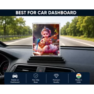Bal Krishna Acrylic Car Dashboard Showpiece | Double-Sided Bal Krishna Photo Stand | 3 X 4 Inch Photo | Transparent Acrylic Frame With Black Base | Car Dashboard, Office & Table Decor (F70661) Bal Krishna Acrylic Car Dashboard Showpiece | Double-Sided Bal Krishna Photo Stand | 3 X 4 Inch Photo | Transparent Acrylic Frame With Black Base | Car Dashboard, Office & Table Decor (F70661)