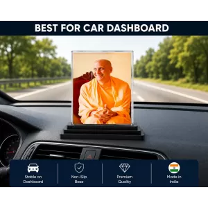 Radhanath Swami Acrylic Car Dashboard Showpiece | Double-Sided Radhanath Swami Photo Stand | 3 X 4 Inch Photo | Transparent Acrylic Frame With Black Base | Car Dashboard, Office & Table Decor (F70665) Radhanath Swami Acrylic Car Dashboard Showpiece | Double-Sided Radhanath Swami Photo Stand | 3 X 4 Inch Photo | Transparent Acrylic Frame With Black Base | Car Dashboard, Office & Table Decor (F70665)