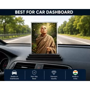A.C. Bhaktivedanta Swami Prabhupada Acrylic Car Dashboard Showpiece | Double-Sided A.C. Bhaktivedanta Swami Prabhupada Photo Stand | 3 X 4 Inch Photo | Transparent Acrylic Frame With Black Base | Car Dashboard, Office & Table Decor (F70669) A.C. Bhaktivedanta Swami Prabhupada Acrylic Car Dashboard Showpiece | Double-Sided A.C. Bhaktivedanta Swami Prabhupada Photo Stand | 3 X 4 Inch Photo | Transparent Acrylic Frame With Black Base | Car Dashboard, Office & Table Decor (F70669)