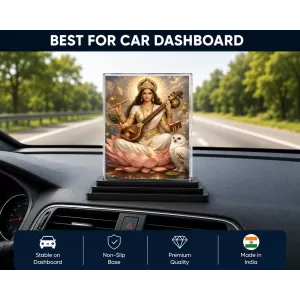 Lakshmi Acrylic Car Dashboard Showpiece | Double-Sided Lakshmi Photo Stand | 3 X 4 Inch Photo | Transparent Acrylic Frame With Black Base | Car Dashboard, Office & Table Decor (F70671) Lakshmi Acrylic Car Dashboard Showpiece | Double-Sided Lakshmi Photo Stand | 3 X 4 Inch Photo | Transparent Acrylic Frame With Black Base | Car Dashboard, Office & Table Decor (F70671)