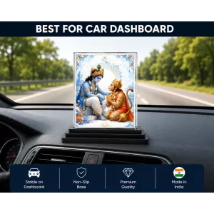Hanuman Acrylic Car Dashboard Showpiece | Double-Sided Hanuman Photo Stand | 3 X 4 Inch Photo | Transparent Acrylic Frame With Black Base | Car Dashboard, Office & Table Decor (F70678) Hanuman Acrylic Car Dashboard Showpiece | Double-Sided Hanuman Photo Stand | 3 X 4 Inch Photo | Transparent Acrylic Frame With Black Base | Car Dashboard, Office & Table Decor (F70678)