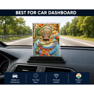Khatu Shyam Ji Acrylic Car Dashboard Showpiece | Double-Sided Khatu Shyam Ji Photo Stand | 3 X 4 Inch Photo | Transparent Acrylic Frame With Black Base | Car Dashboard, Office & Table Decor (F70680) Khatu Shyam Ji Acrylic Car Dashboard Showpiece | Double-Sided Khatu Shyam Ji Photo Stand | 3 X 4 Inch Photo | Transparent Acrylic Frame With Black Base | Car Dashboard, Office & Table Decor (F70680)