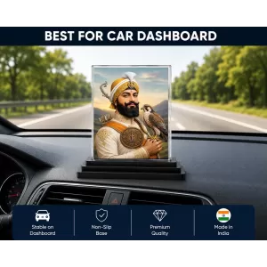 Guru Tegh Bahadur Ji Acrylic Car Dashboard Showpiece | Double-Sided Guru Tegh Bahadur Ji Photo Stand | 3 X 4 Inch Photo | Transparent Acrylic Frame With Black Base | Car Dashboard, Office & Table Decor (F70682) Guru Tegh Bahadur Ji Acrylic Car Dashboard Showpiece | Double-Sided Guru Tegh Bahadur Ji Photo Stand | 3 X 4 Inch Photo | Transparent Acrylic Frame With Black Base | Car Dashboard, Office & Table Decor (F70682)
