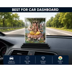 Adi Guru Dattatreya Acrylic Car Dashboard Showpiece | Double-Sided Adi Guru Dattatreya Photo Stand | 3 X 4 Inch Photo | Transparent Acrylic Frame With Black Base | Car Dashboard, Office & Table Decor (F70686) Adi Guru Dattatreya Acrylic Car Dashboard Showpiece | Double-Sided Adi Guru Dattatreya Photo Stand | 3 X 4 Inch Photo | Transparent Acrylic Frame With Black Base | Car Dashboard, Office & Table Decor (F70686)
