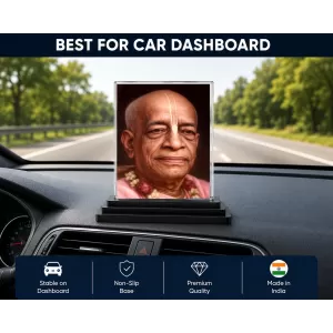 A.C. Bhaktivedanta Swami Prabhupada Acrylic Car Dashboard Showpiece | Double-Sided A.C. Bhaktivedanta Swami Prabhupada Photo Stand | 3 X 4 Inch Photo | Transparent Acrylic Frame With Black Base | Car Dashboard, Office & Table Decor (F70694) A.C. Bhaktivedanta Swami Prabhupada Acrylic Car Dashboard Showpiece | Double-Sided A.C. Bhaktivedanta Swami Prabhupada Photo Stand | 3 X 4 Inch Photo | Transparent Acrylic Frame With Black Base | Car Dashboard, Office & Table Decor (F70694)