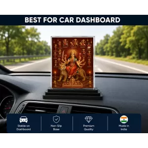 Maa Anandamoyee Acrylic Car Dashboard Showpiece | Double-Sided Maa Anandamoyee Photo Stand | 3 X 4 Inch Photo | Transparent Acrylic Frame With Black Base | Car Dashboard, Office & Table Decor (F70703) Maa Anandamoyee Acrylic Car Dashboard Showpiece | Double-Sided Maa Anandamoyee Photo Stand | 3 X 4 Inch Photo | Transparent Acrylic Frame With Black Base | Car Dashboard, Office & Table Decor (F70703)