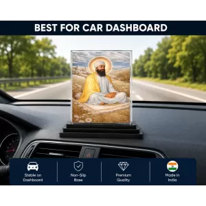 Guru Tegh Bahadur Ji Acrylic Car Dashboard Showpiece | Double-Sided Guru Tegh Bahadur Ji Photo Stand | 3 X 4 Inch Photo | Transparent Acrylic Frame With Black Base | Car Dashboard, Office & Table Decor (F70704) Guru Tegh Bahadur Ji Acrylic Car Dashboard Showpiece | Double-Sided Guru Tegh Bahadur Ji Photo Stand | 3 X 4 Inch Photo | Transparent Acrylic Frame With Black Base | Car Dashboard, Office & Table Decor (F70704)