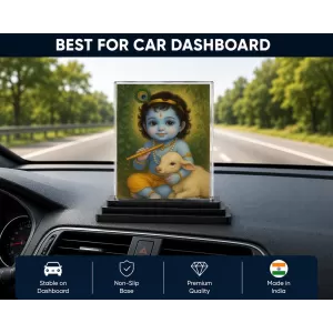 Radha Krishna Acrylic Car Dashboard Showpiece | Double-Sided Radha Krishna Photo Stand | 3 X 4 Inch Photo | Transparent Acrylic Frame With Black Base | Car Dashboard, Office & Table Decor (F70707) Radha Krishna Acrylic Car Dashboard Showpiece | Double-Sided Radha Krishna Photo Stand | 3 X 4 Inch Photo | Transparent Acrylic Frame With Black Base | Car Dashboard, Office & Table Decor (F70707)