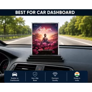 Mahavira Acrylic Car Dashboard Showpiece | Double-Sided Mahavira Photo Stand | 3 X 4 Inch Photo | Transparent Acrylic Frame With Black Base | Car Dashboard, Office & Table Decor (F70711) Mahavira Acrylic Car Dashboard Showpiece | Double-Sided Mahavira Photo Stand | 3 X 4 Inch Photo | Transparent Acrylic Frame With Black Base | Car Dashboard, Office & Table Decor (F70711)