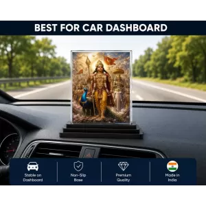 Lord Murugan Acrylic Car Dashboard Showpiece | Double-Sided Lord Murugan Photo Stand | 3 X 4 Inch Photo | Transparent Acrylic Frame With Black Base | Car Dashboard, Office & Table Decor (F70717) Lord Murugan Acrylic Car Dashboard Showpiece | Double-Sided Lord Murugan Photo Stand | 3 X 4 Inch Photo | Transparent Acrylic Frame With Black Base | Car Dashboard, Office & Table Decor (F70717)
