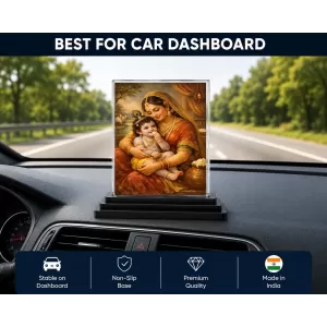 Baby Devi Acrylic Car Dashboard Showpiece | Double-Sided Baby Devi Photo Stand | 3 X 4 Inch Photo | Transparent Acrylic Frame With Black Base | Car Dashboard, Office & Table Decor (F70736) Baby Devi Acrylic Car Dashboard Showpiece | Double-Sided Baby Devi Photo Stand | 3 X 4 Inch Photo | Transparent Acrylic Frame With Black Base | Car Dashboard, Office & Table Decor (F70736)