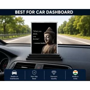 Goutam Buddha Quotes English Acrylic Car Dashboard Showpiece | Double-Sided Goutam Buddha Quotes English Photo Stand | 3 X 4 Inch Photo | Transparent Acrylic Frame With Black Base | Car Dashboard, Office & Table Decor (F70739) Goutam Buddha Quotes English Acrylic Car Dashboard Showpiece | Double-Sided Goutam Buddha Quotes English Photo Stand | 3 X 4 Inch Photo | Transparent Acrylic Frame With Black Base | Car Dashboard, Office & Table Decor (F70739)