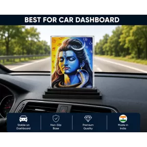 Lord Shiva Acrylic Car Dashboard Showpiece | Double-Sided Lord Shiva Photo Stand | 3 X 4 Inch Photo | Transparent Acrylic Frame With Black Base | Car Dashboard, Office & Table Decor (F70744) Lord Shiva Acrylic Car Dashboard Showpiece | Double-Sided Lord Shiva Photo Stand | 3 X 4 Inch Photo | Transparent Acrylic Frame With Black Base | Car Dashboard, Office & Table Decor (F70744)