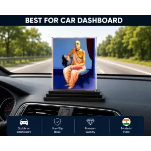 Saraswati Acrylic Car Dashboard Showpiece | Double-Sided Saraswati Photo Stand | 3 X 4 Inch Photo | Transparent Acrylic Frame With Black Base | Car Dashboard, Office & Table Decor (F70759) Saraswati Acrylic Car Dashboard Showpiece | Double-Sided Saraswati Photo Stand | 3 X 4 Inch Photo | Transparent Acrylic Frame With Black Base | Car Dashboard, Office & Table Decor (F70759)