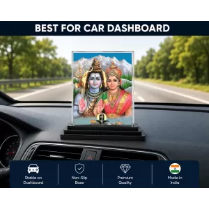 Parvati Acrylic Car Dashboard Showpiece | Double-Sided Parvati Photo Stand | 3 X 4 Inch Photo | Transparent Acrylic Frame With Black Base | Car Dashboard, Office & Table Decor (F70770) Parvati Acrylic Car Dashboard Showpiece | Double-Sided Parvati Photo Stand | 3 X 4 Inch Photo | Transparent Acrylic Frame With Black Base | Car Dashboard, Office & Table Decor (F70770)