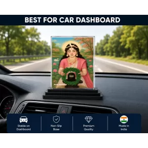 Hindu Goddess Acrylic Car Dashboard Showpiece | Double-Sided Hindu Goddess Photo Stand | 3 X 4 Inch Photo | Transparent Acrylic Frame With Black Base | Car Dashboard, Office & Table Decor (F70773) Hindu Goddess Acrylic Car Dashboard Showpiece | Double-Sided Hindu Goddess Photo Stand | 3 X 4 Inch Photo | Transparent Acrylic Frame With Black Base | Car Dashboard, Office & Table Decor (F70773)