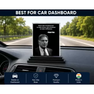 Ratan Tata Quotes Acrylic Car Dashboard Showpiece | Double-Sided Ratan Tata Quotes Photo Stand | 3 X 4 Inch Photo | Transparent Acrylic Frame With Black Base | Car Dashboard, Office & Table Decor (F70774) Ratan Tata Quotes Acrylic Car Dashboard Showpiece | Double-Sided Ratan Tata Quotes Photo Stand | 3 X 4 Inch Photo | Transparent Acrylic Frame With Black Base | Car Dashboard, Office & Table Decor (F70774)