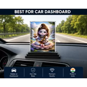 Hindu Deity Acrylic Car Dashboard Showpiece | Double-Sided Hindu Deity Photo Stand | 3 X 4 Inch Photo | Transparent Acrylic Frame With Black Base | Car Dashboard, Office & Table Decor (F70777) Hindu Deity Acrylic Car Dashboard Showpiece | Double-Sided Hindu Deity Photo Stand | 3 X 4 Inch Photo | Transparent Acrylic Frame With Black Base | Car Dashboard, Office & Table Decor (F70777)