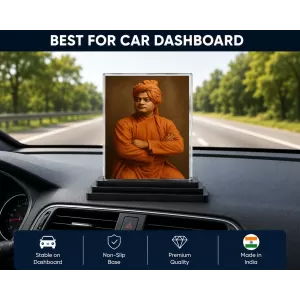 Vivekananda Acrylic Car Dashboard Showpiece | Double-Sided Vivekananda Photo Stand | 3 X 4 Inch Photo | Transparent Acrylic Frame With Black Base | Car Dashboard, Office & Table Decor (F70799) Vivekananda Acrylic Car Dashboard Showpiece | Double-Sided Vivekananda Photo Stand | 3 X 4 Inch Photo | Transparent Acrylic Frame With Black Base | Car Dashboard, Office & Table Decor (F70799)