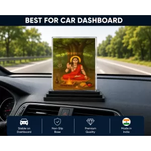 Guru Gorakhnath Acrylic Car Dashboard Showpiece | Double-Sided Guru Gorakhnath Photo Stand | 3 X 4 Inch Photo | Transparent Acrylic Frame With Black Base | Car Dashboard, Office & Table Decor (F70805) Guru Gorakhnath Acrylic Car Dashboard Showpiece | Double-Sided Guru Gorakhnath Photo Stand | 3 X 4 Inch Photo | Transparent Acrylic Frame With Black Base | Car Dashboard, Office & Table Decor (F70805)