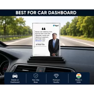 Ratan Tata Quotes Acrylic Car Dashboard Showpiece | Double-Sided Ratan Tata Quotes Photo Stand | 3 X 4 Inch Photo | Transparent Acrylic Frame With Black Base | Car Dashboard, Office & Table Decor (F70806) Ratan Tata Quotes Acrylic Car Dashboard Showpiece | Double-Sided Ratan Tata Quotes Photo Stand | 3 X 4 Inch Photo | Transparent Acrylic Frame With Black Base | Car Dashboard, Office & Table Decor (F70806)