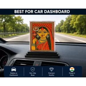 Durga Maa Acrylic Car Dashboard Showpiece | Double-Sided Durga Maa Photo Stand | 3 X 4 Inch Photo | Transparent Acrylic Frame With Black Base | Car Dashboard, Office & Table Decor (F70809) Durga Maa Acrylic Car Dashboard Showpiece | Double-Sided Durga Maa Photo Stand | 3 X 4 Inch Photo | Transparent Acrylic Frame With Black Base | Car Dashboard, Office & Table Decor (F70809)