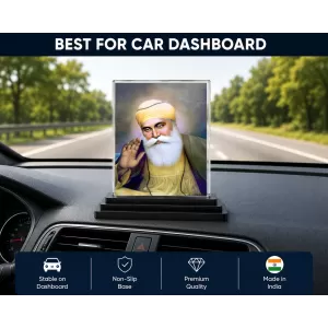 Guru Nanak Dev Ji Acrylic Car Dashboard Showpiece | Double-Sided Guru Nanak Dev Ji Photo Stand | 3 X 4 Inch Photo | Transparent Acrylic Frame With Black Base | Car Dashboard, Office & Table Decor (F70811) Guru Nanak Dev Ji Acrylic Car Dashboard Showpiece | Double-Sided Guru Nanak Dev Ji Photo Stand | 3 X 4 Inch Photo | Transparent Acrylic Frame With Black Base | Car Dashboard, Office & Table Decor (F70811)
