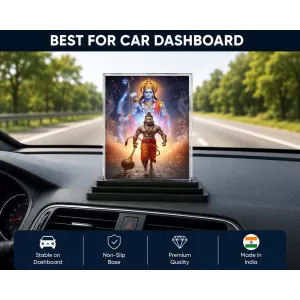 Hanuman Acrylic Car Dashboard Showpiece | Double-Sided Hanuman Photo Stand | 3 X 4 Inch Photo | Transparent Acrylic Frame With Black Base | Car Dashboard, Office & Table Decor (F70828) Hanuman Acrylic Car Dashboard Showpiece | Double-Sided Hanuman Photo Stand | 3 X 4 Inch Photo | Transparent Acrylic Frame With Black Base | Car Dashboard, Office & Table Decor (F70828)