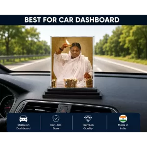 Mata Amritanandamayi Acrylic Car Dashboard Showpiece | Double-Sided Mata Amritanandamayi Photo Stand | 3 X 4 Inch Photo | Transparent Acrylic Frame With Black Base | Car Dashboard, Office & Table Decor (F70838) Mata Amritanandamayi Acrylic Car Dashboard Showpiece | Double-Sided Mata Amritanandamayi Photo Stand | 3 X 4 Inch Photo | Transparent Acrylic Frame With Black Base | Car Dashboard, Office & Table Decor (F70838)