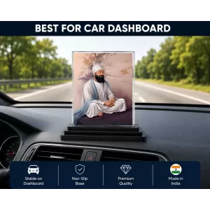 Guru Tegh Bahadur Ji Acrylic Car Dashboard Showpiece | Double-Sided Guru Tegh Bahadur Ji Photo Stand | 3 X 4 Inch Photo | Transparent Acrylic Frame With Black Base | Car Dashboard, Office & Table Decor (F70840) Guru Tegh Bahadur Ji Acrylic Car Dashboard Showpiece | Double-Sided Guru Tegh Bahadur Ji Photo Stand | 3 X 4 Inch Photo | Transparent Acrylic Frame With Black Base | Car Dashboard, Office & Table Decor (F70840)