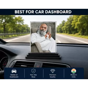 Osho Acrylic Car Dashboard Showpiece | Double-Sided Osho Photo Stand | 3 X 4 Inch Photo | Transparent Acrylic Frame With Black Base | Car Dashboard, Office & Table Decor (F70857) Osho Acrylic Car Dashboard Showpiece | Double-Sided Osho Photo Stand | 3 X 4 Inch Photo | Transparent Acrylic Frame With Black Base | Car Dashboard, Office & Table Decor (F70857)