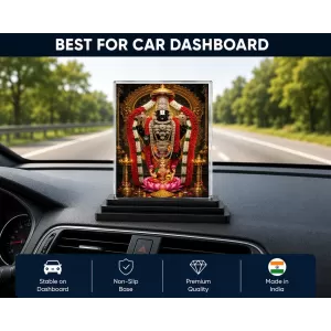 Tirupati Balaji Acrylic Car Dashboard Showpiece | Double-Sided Tirupati Balaji Photo Stand | 3 X 4 Inch Photo | Transparent Acrylic Frame With Black Base | Car Dashboard, Office & Table Decor (F70859) Tirupati Balaji Acrylic Car Dashboard Showpiece | Double-Sided Tirupati Balaji Photo Stand | 3 X 4 Inch Photo | Transparent Acrylic Frame With Black Base | Car Dashboard, Office & Table Decor (F70859)