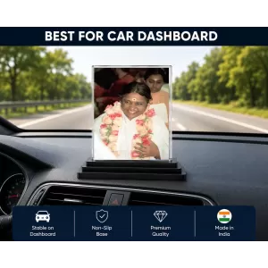 Mata Amritanandamayi Acrylic Car Dashboard Showpiece | Double-Sided Mata Amritanandamayi Photo Stand | 3 X 4 Inch Photo | Transparent Acrylic Frame With Black Base | Car Dashboard, Office & Table Decor (F70864) Mata Amritanandamayi Acrylic Car Dashboard Showpiece | Double-Sided Mata Amritanandamayi Photo Stand | 3 X 4 Inch Photo | Transparent Acrylic Frame With Black Base | Car Dashboard, Office & Table Decor (F70864)