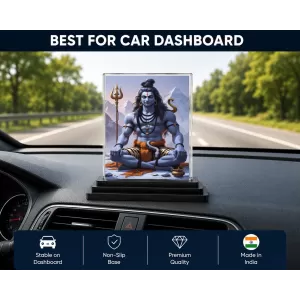 Lord Shiva Acrylic Car Dashboard Showpiece | Double-Sided Lord Shiva Photo Stand | 3 X 4 Inch Photo | Transparent Acrylic Frame With Black Base | Car Dashboard, Office & Table Decor (F70871) Lord Shiva Acrylic Car Dashboard Showpiece | Double-Sided Lord Shiva Photo Stand | 3 X 4 Inch Photo | Transparent Acrylic Frame With Black Base | Car Dashboard, Office & Table Decor (F70871)