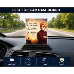 Vivekananda Acrylic Car Dashboard Showpiece | Double-Sided Vivekananda Photo Stand | 3 X 4 Inch Photo | Transparent Acrylic Frame With Black Base | Car Dashboard, Office & Table Decor (F70882) Vivekananda Acrylic Car Dashboard Showpiece | Double-Sided Vivekananda Photo Stand | 3 X 4 Inch Photo | Transparent Acrylic Frame With Black Base | Car Dashboard, Office & Table Decor (F70882)