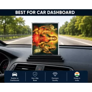 Hindu Deity Acrylic Car Dashboard Showpiece | Double-Sided Hindu Deity Photo Stand | 3 X 4 Inch Photo | Transparent Acrylic Frame With Black Base | Car Dashboard, Office & Table Decor (F70883) Hindu Deity Acrylic Car Dashboard Showpiece | Double-Sided Hindu Deity Photo Stand | 3 X 4 Inch Photo | Transparent Acrylic Frame With Black Base | Car Dashboard, Office & Table Decor (F70883)