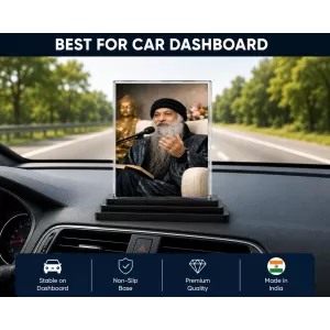 Osho Acrylic Car Dashboard Showpiece | Double-Sided Osho Photo Stand | 3 X 4 Inch Photo | Transparent Acrylic Frame With Black Base | Car Dashboard, Office & Table Decor (F70888) Osho Acrylic Car Dashboard Showpiece | Double-Sided Osho Photo Stand | 3 X 4 Inch Photo | Transparent Acrylic Frame With Black Base | Car Dashboard, Office & Table Decor (F70888)