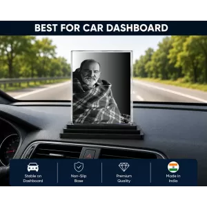 Neem Karoli Baba Acrylic Car Dashboard Showpiece | Double-Sided Neem Karoli Baba Photo Stand | 3 X 4 Inch Photo | Transparent Acrylic Frame With Black Base | Car Dashboard, Office & Table Decor (F70894) Neem Karoli Baba Acrylic Car Dashboard Showpiece | Double-Sided Neem Karoli Baba Photo Stand | 3 X 4 Inch Photo | Transparent Acrylic Frame With Black Base | Car Dashboard, Office & Table Decor (F70894)