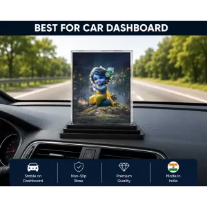 Bal Krishna Acrylic Car Dashboard Showpiece | Double-Sided Bal Krishna Photo Stand | 3 X 4 Inch Photo | Transparent Acrylic Frame With Black Base | Car Dashboard, Office & Table Decor (F70898) Bal Krishna Acrylic Car Dashboard Showpiece | Double-Sided Bal Krishna Photo Stand | 3 X 4 Inch Photo | Transparent Acrylic Frame With Black Base | Car Dashboard, Office & Table Decor (F70898)