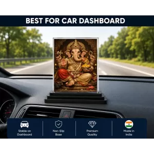 Hindu Deity Acrylic Car Dashboard Showpiece | Double-Sided Hindu Deity Photo Stand | 3 X 4 Inch Photo | Transparent Acrylic Frame With Black Base | Car Dashboard, Office & Table Decor (F70909) Hindu Deity Acrylic Car Dashboard Showpiece | Double-Sided Hindu Deity Photo Stand | 3 X 4 Inch Photo | Transparent Acrylic Frame With Black Base | Car Dashboard, Office & Table Decor (F70909)