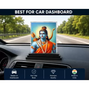 Lord Rama Acrylic Car Dashboard Showpiece | Double-Sided Lord Rama Photo Stand | 3 X 4 Inch Photo | Transparent Acrylic Frame With Black Base | Car Dashboard, Office & Table Decor (F70912) Lord Rama Acrylic Car Dashboard Showpiece | Double-Sided Lord Rama Photo Stand | 3 X 4 Inch Photo | Transparent Acrylic Frame With Black Base | Car Dashboard, Office & Table Decor (F70912)