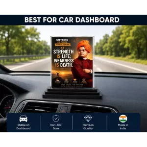Vivekananda Acrylic Car Dashboard Showpiece | Double-Sided Vivekananda Photo Stand | 3 X 4 Inch Photo | Transparent Acrylic Frame With Black Base | Car Dashboard, Office & Table Decor (F70913) Vivekananda Acrylic Car Dashboard Showpiece | Double-Sided Vivekananda Photo Stand | 3 X 4 Inch Photo | Transparent Acrylic Frame With Black Base | Car Dashboard, Office & Table Decor (F70913)
