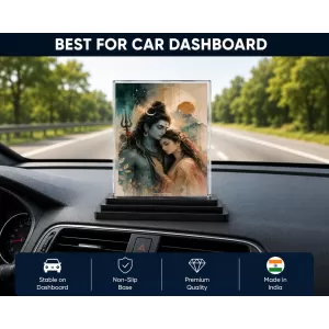 Parvati Acrylic Car Dashboard Showpiece | Double-Sided Parvati Photo Stand | 3 X 4 Inch Photo | Transparent Acrylic Frame With Black Base | Car Dashboard, Office & Table Decor (F70915) Parvati Acrylic Car Dashboard Showpiece | Double-Sided Parvati Photo Stand | 3 X 4 Inch Photo | Transparent Acrylic Frame With Black Base | Car Dashboard, Office & Table Decor (F70915)