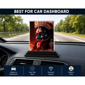 Maa Kali Acrylic Car Dashboard Showpiece | Double-Sided Maa Kali Photo Stand | 3 X 4 Inch Photo | Transparent Acrylic Frame With Black Base | Car Dashboard, Office & Table Decor (F70925) Maa Kali Acrylic Car Dashboard Showpiece | Double-Sided Maa Kali Photo Stand | 3 X 4 Inch Photo | Transparent Acrylic Frame With Black Base | Car Dashboard, Office & Table Decor (F70925)